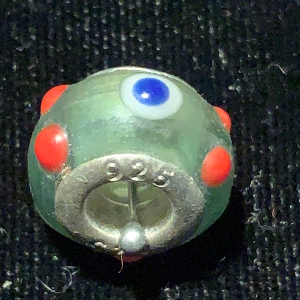 Sterling Silver Murano Glass Bead Vintage View 2